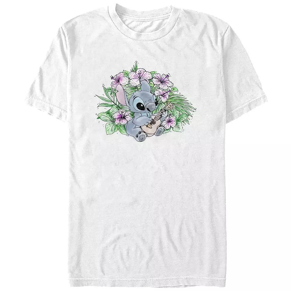 Disney's Lilo & Stitch Playing Ukulele Stitch Juniors' Graphic Tee, Women's, Size: XXL, White Product Image