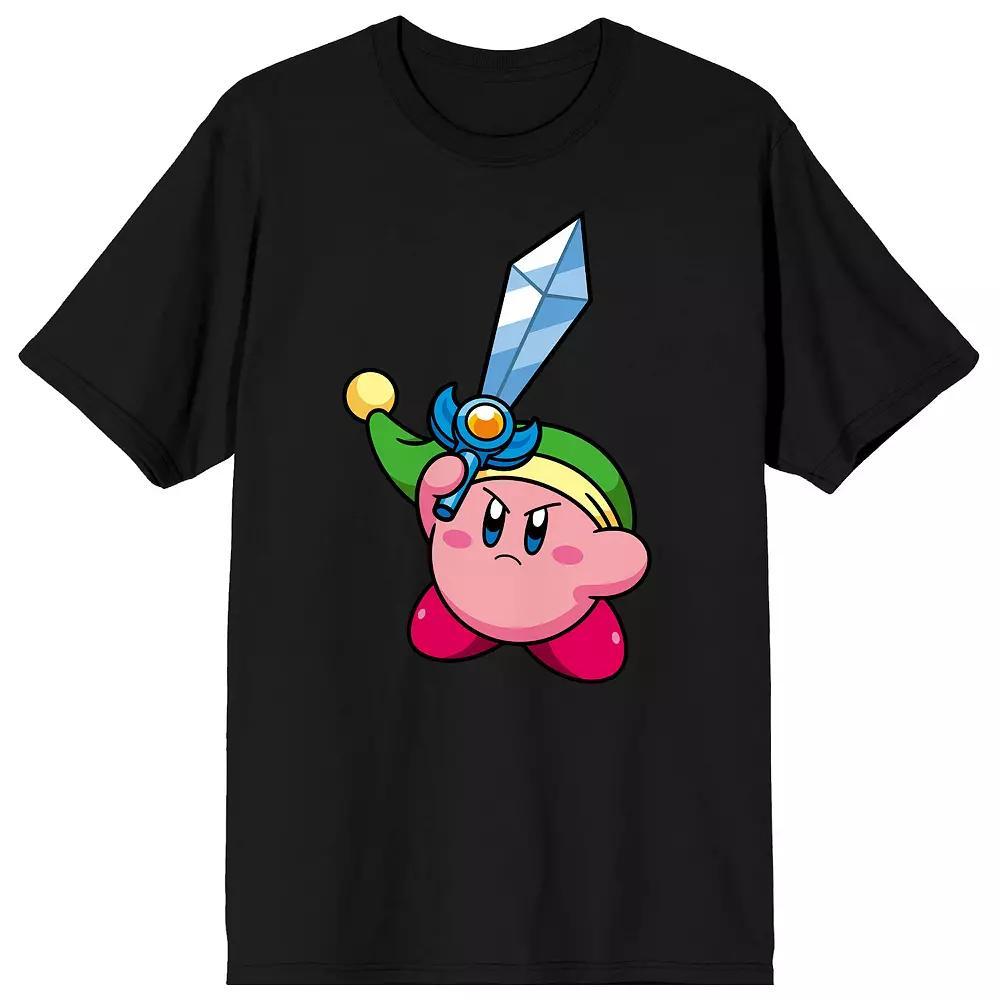 Men's Kirby Pink Mochi Sword Tee, Size: Medium, Black Product Image