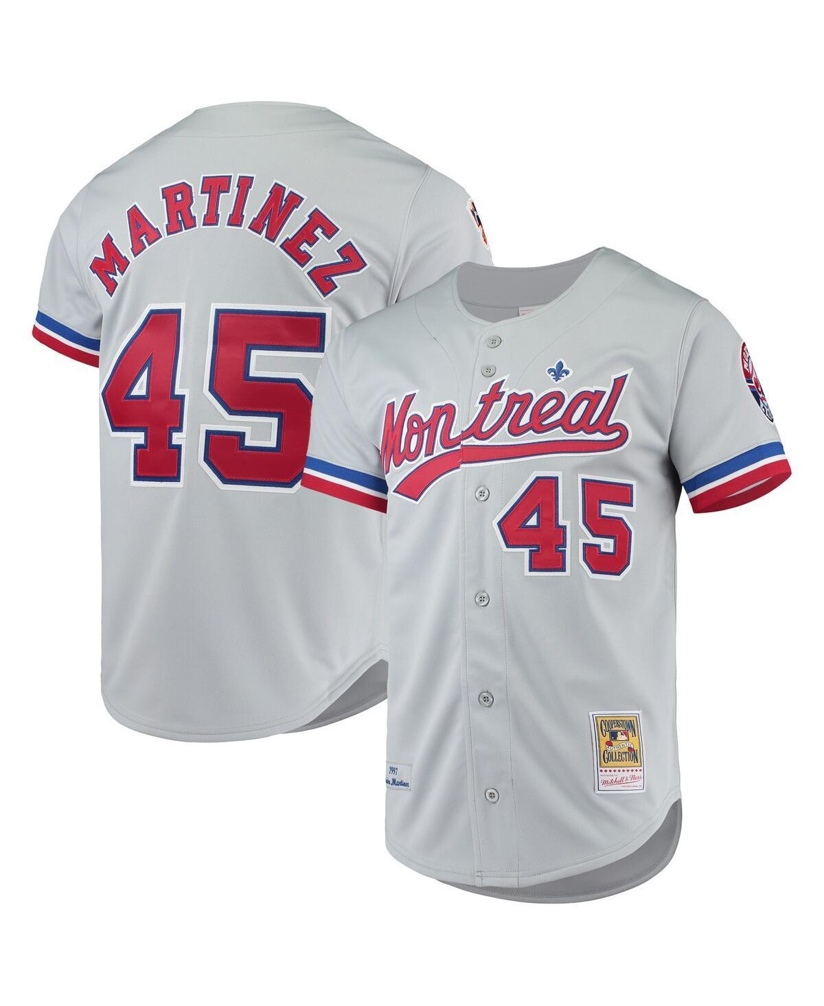 Men's Mitchell & Ness Pedro Martinez Gray Montreal Expos Cooperstown Collection Authentic Jersey, Size: 44, Mlb Grey Product Image
