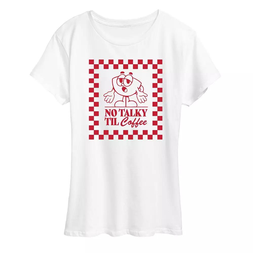 Womens No Talky Til Coffee Graphic Tee Product Image
