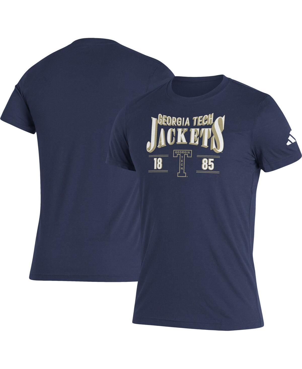 Men's adidas Royal Kansas Jayhawks Along The Shadow Tri-Blend T-Shirt, Size: 2XL, Blue Product Image
