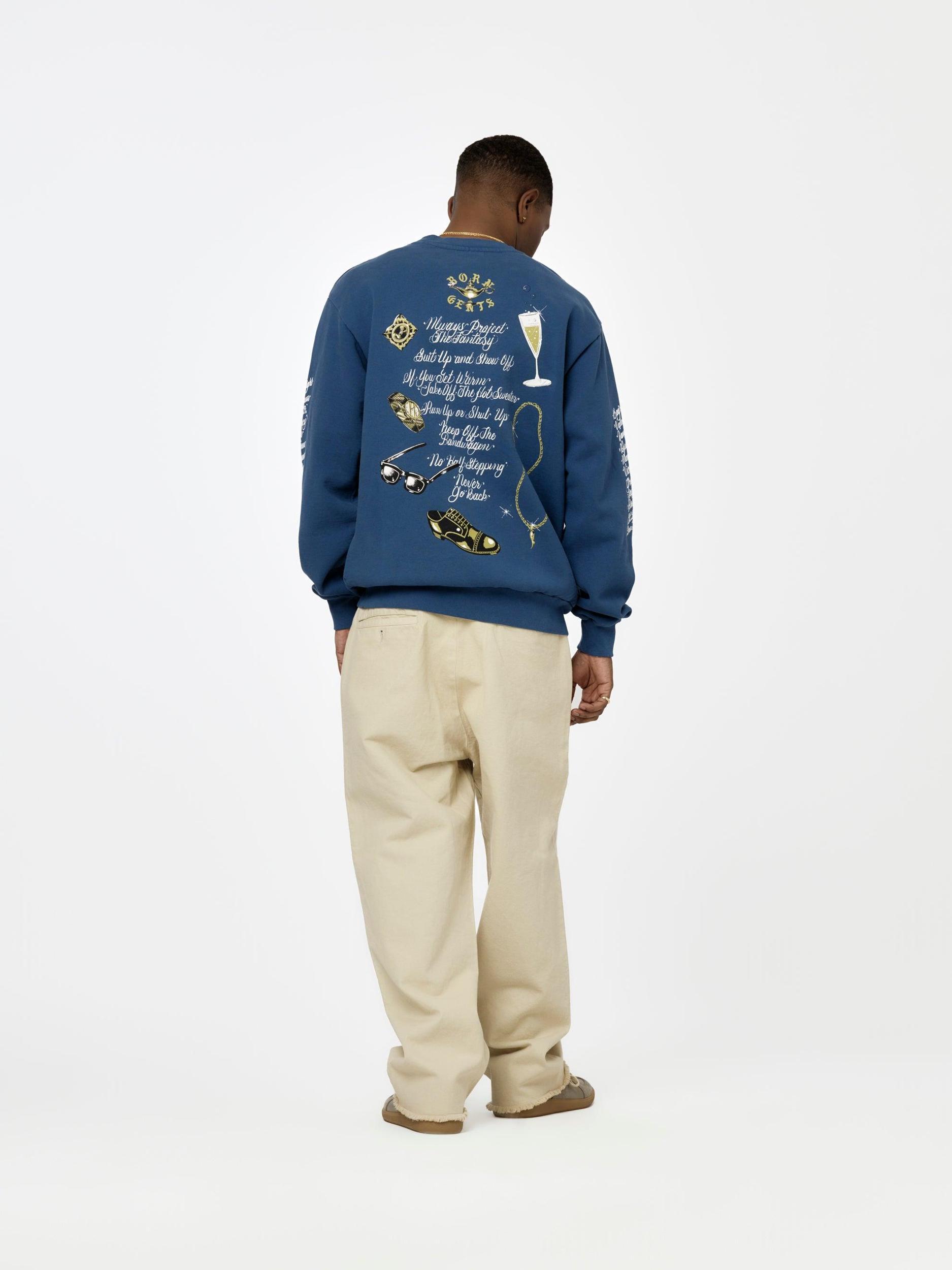 BXR + UNION GENTS OF DESIRE RULES CREWNECK (Cobalt) Product Image