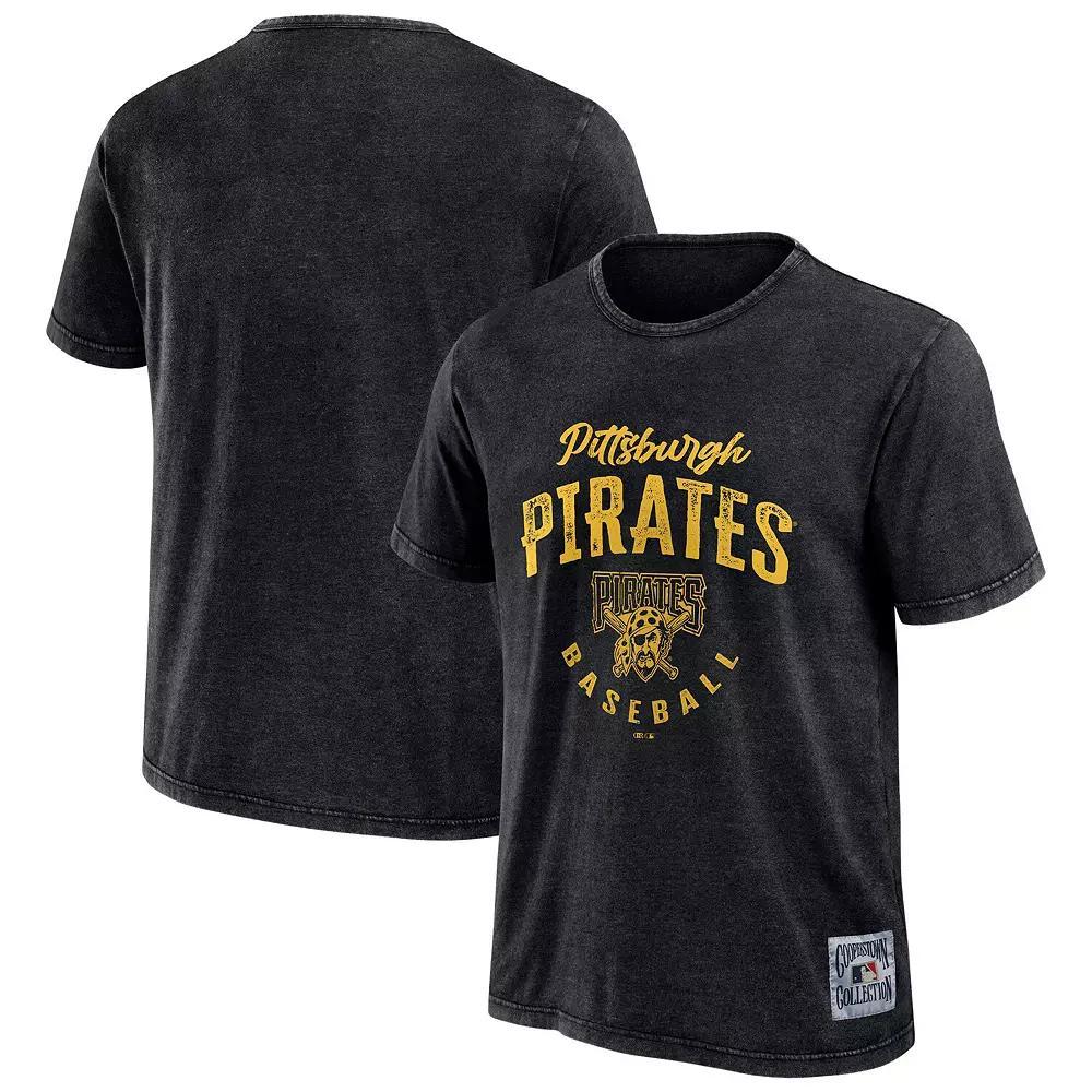 Men's Darius Rucker Collection by Fanatics Black Pittsburgh Pirates Cooperstown Collection Washed T-Shirt, Size: Small Product Image