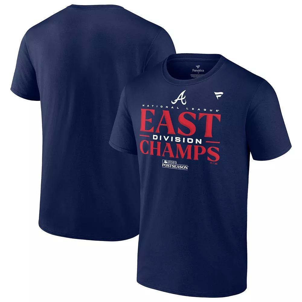 Men's Fanatics Branded Navy Atlanta Braves 2023 NL East Division Champions Locker Room Big & Tall T-Shirt, Size: XLT, Blue Product Image