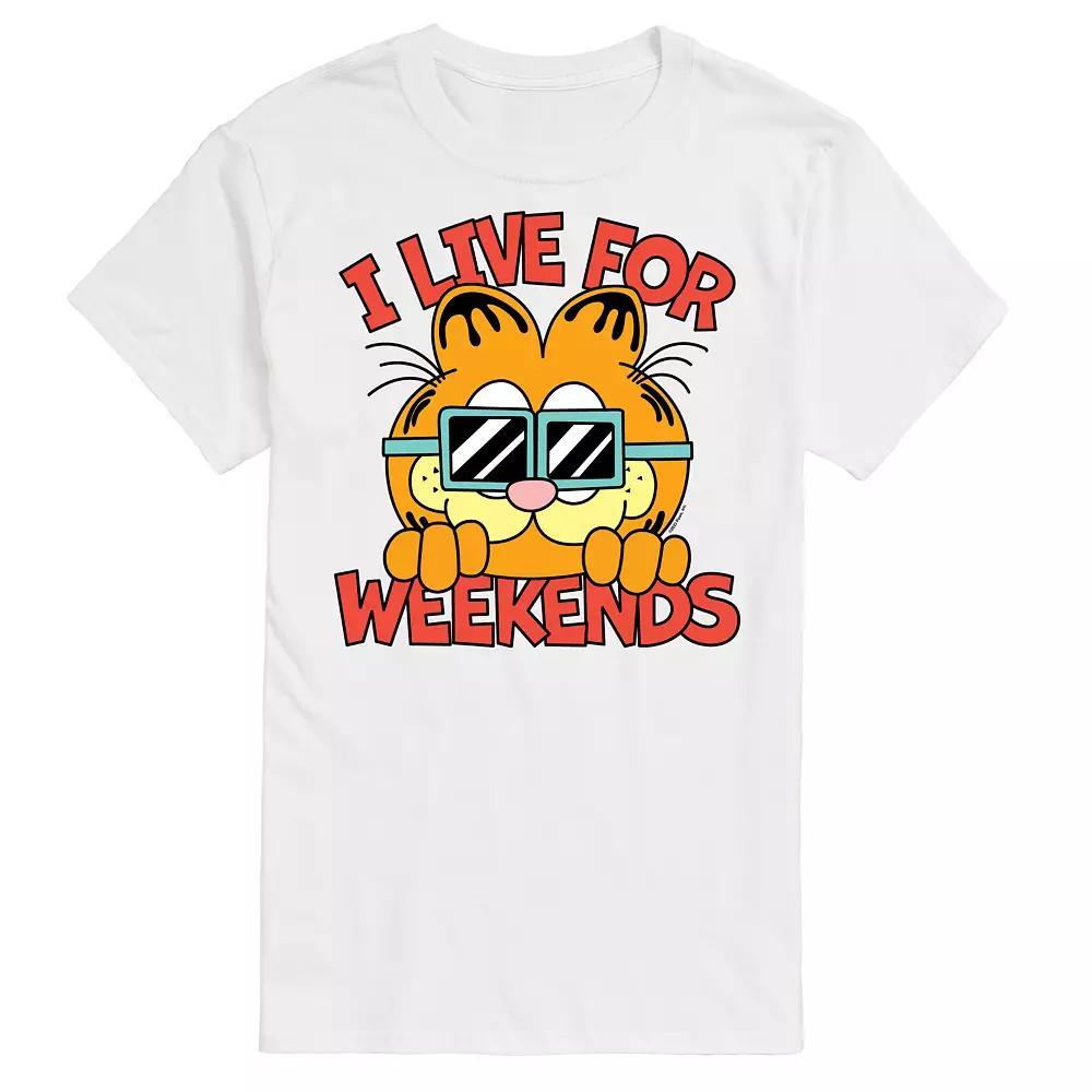 Mens Garfield Live For Weekends Graphic Tee Product Image
