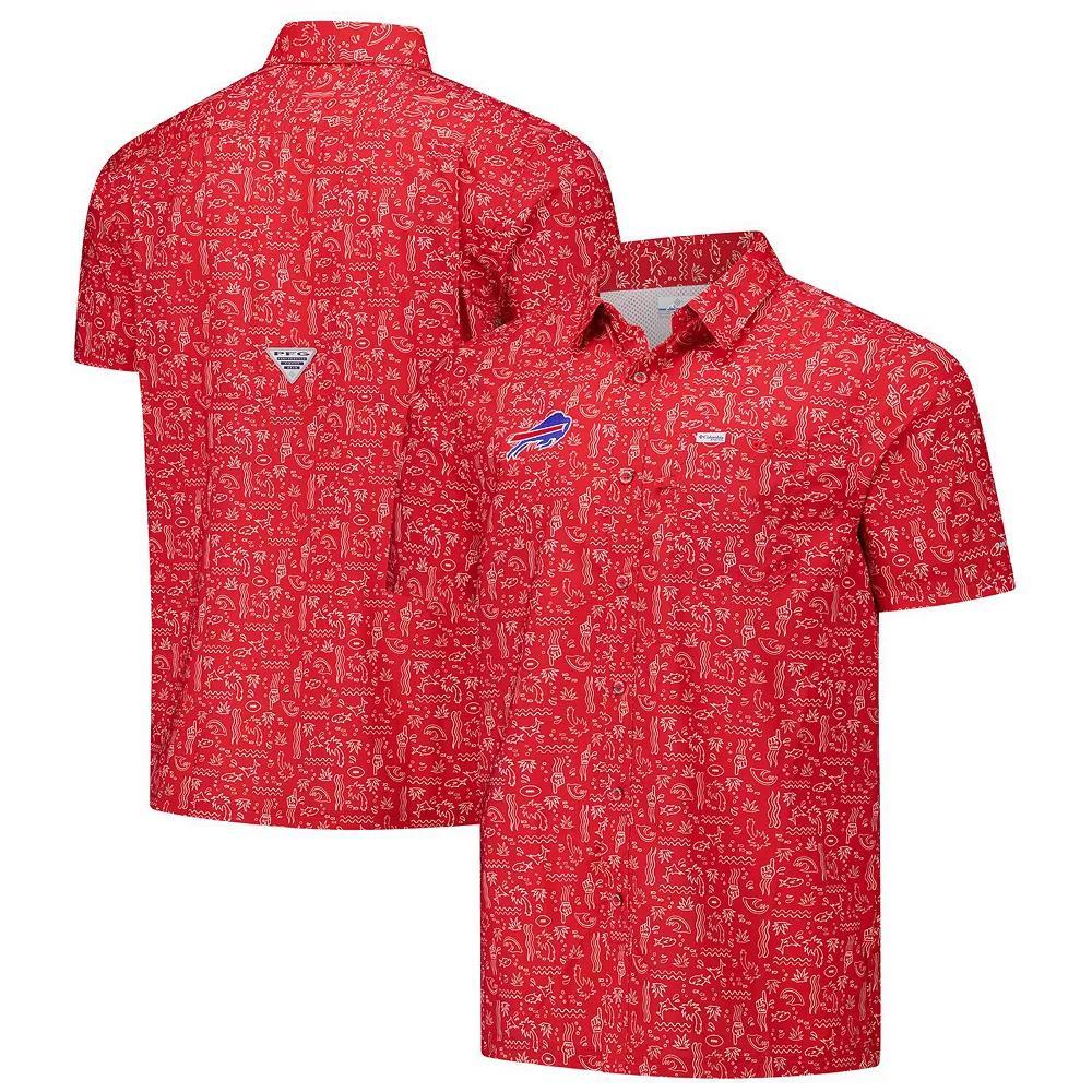 Mens Columbia PFG Buffalo Bills Super Slack Tide Omni-Wick Button-Up Shirt Product Image