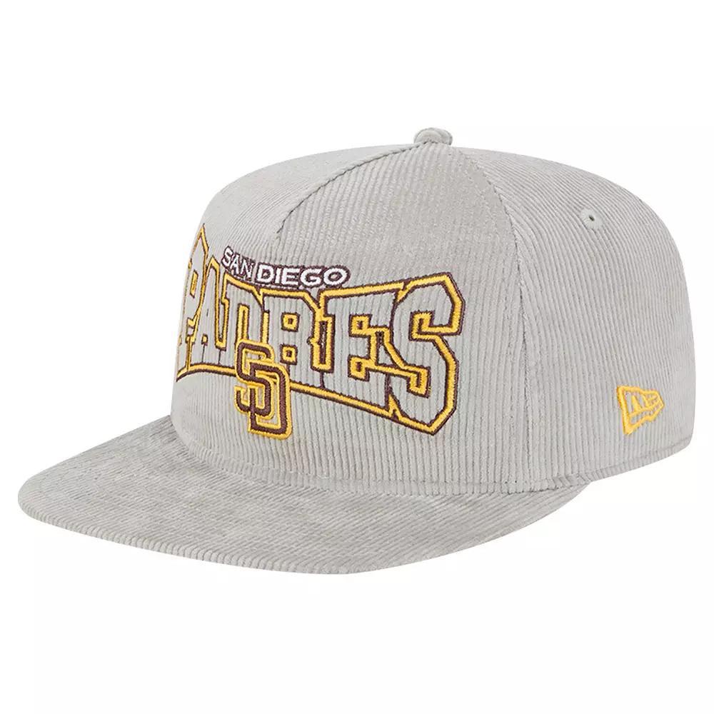 Men's New Era Gray San Diego Padres Corduroy Golfer Snapback Hat, Grey Product Image