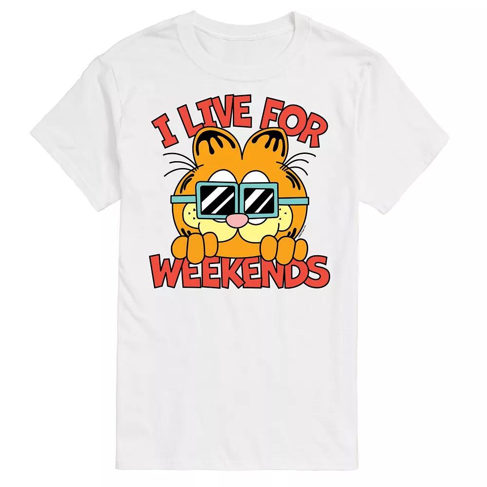 Mens Garfield Live For Weekends Graphic Tee Product Image