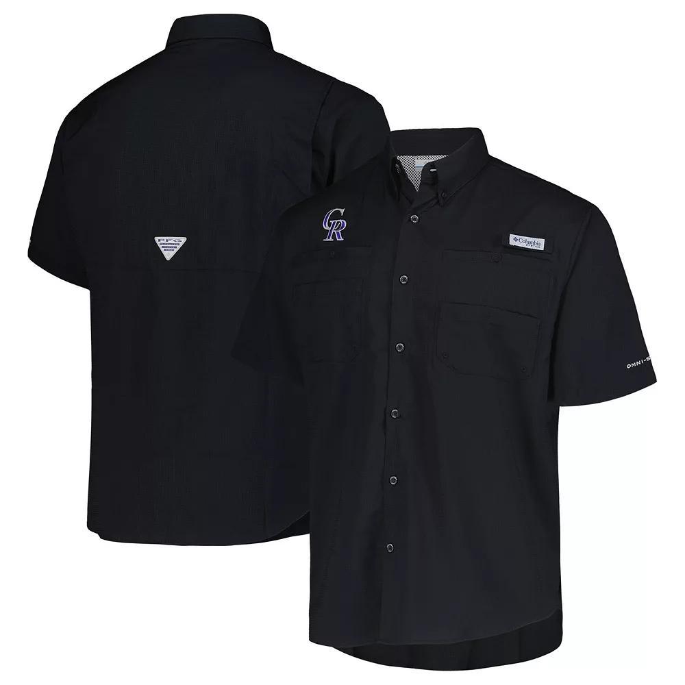 Men's Columbia Black Colorado Rockies Tamiami Omni-Shade Button-Down Shirt, Size: Medium Product Image