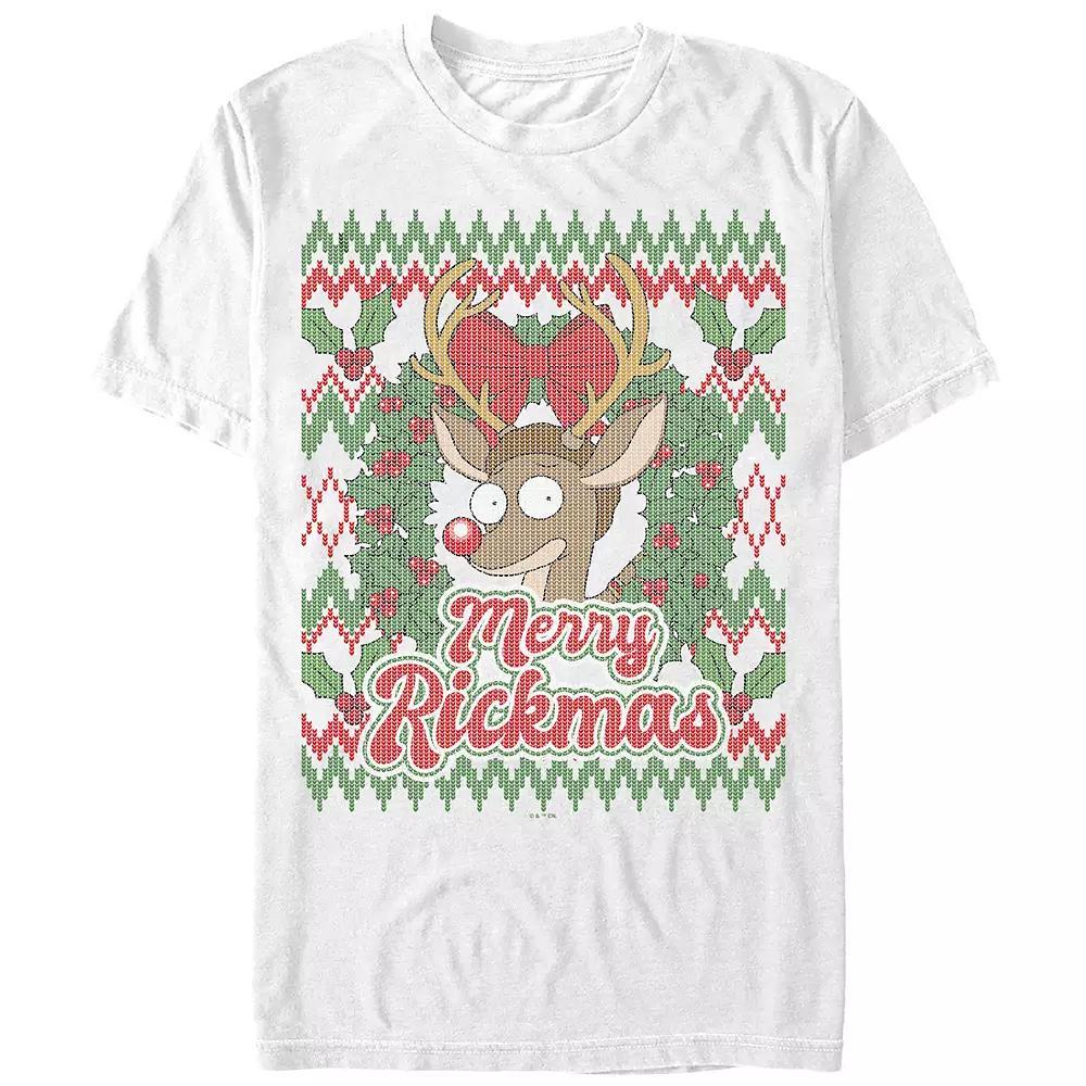 Men's Rick And Morty Merry Rickmas Graphic Tee, Size: Large, White Product Image