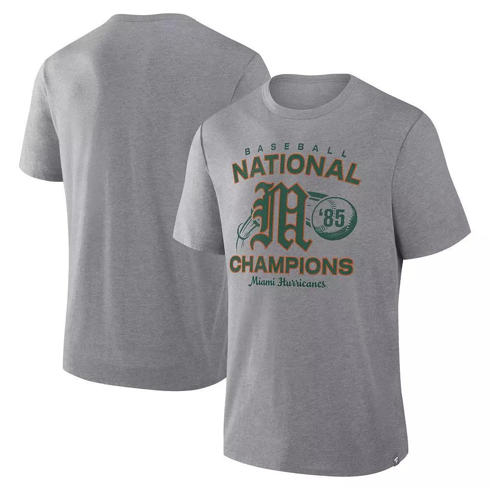 Men's Fanatics Gray Miami Hurricanes Dynamic Showdown Tri-Blend T-Shirt, Size: Large, Grey Product Image