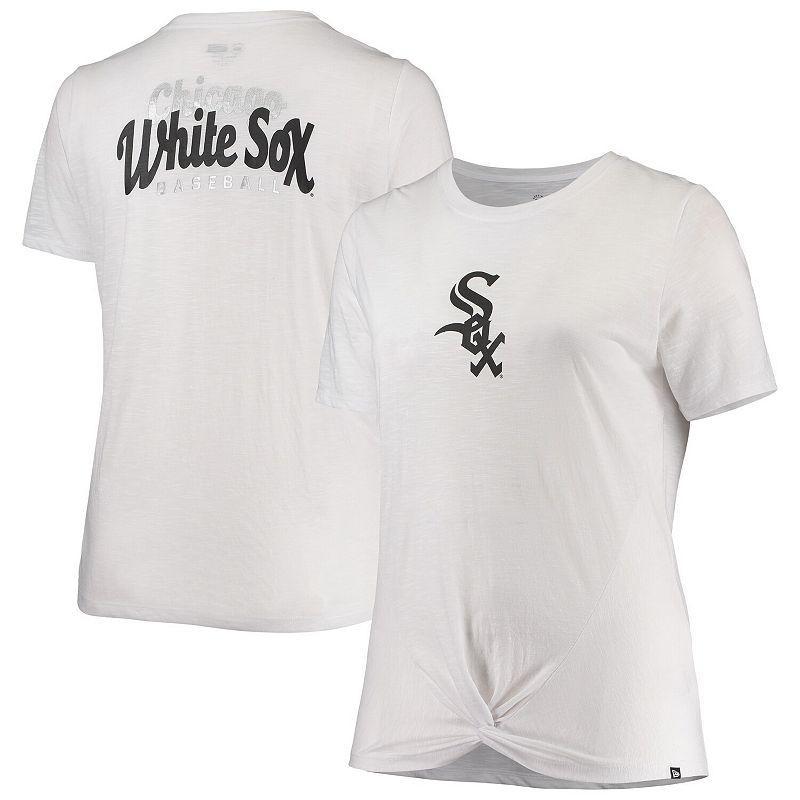 Women's New Era White Chicago White Sox Plus Size 2-Hit Front Knot T-Shirt, Size: 1XL Product Image