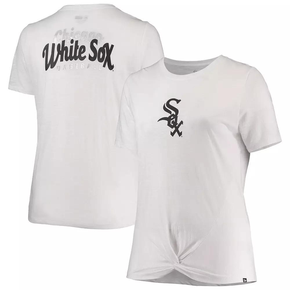 Women's New Era White Chicago White Sox Plus Size 2-Hit Front Knot T-Shirt, Size: 1XL Product Image