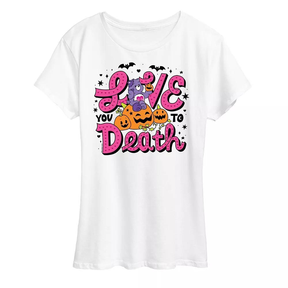 Womens Care Bears Halloween Love You To Death Graphic Tee, Girls Grey Gray Product Image