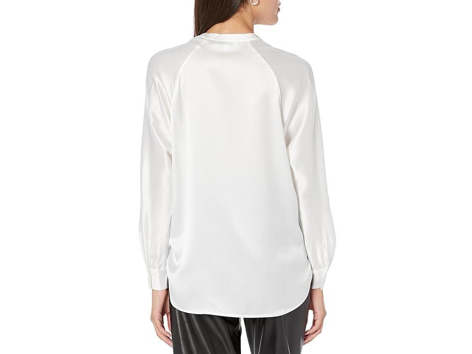 Vince Silk Banded Collar Blouse Product Image