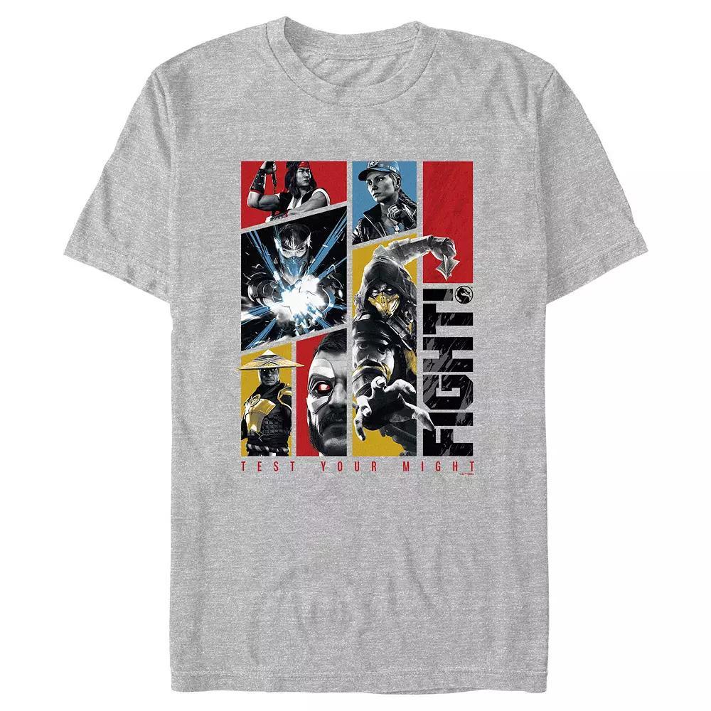 Men's Mortal Kombat Test Your Might Graphic Tee, Size: Small, Athletic Grey Product Image