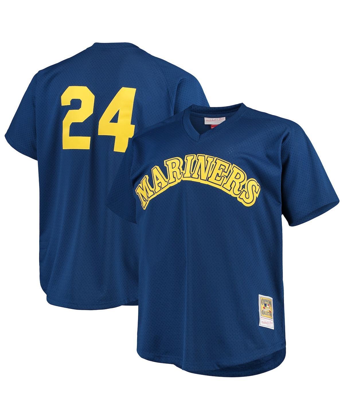 Men's Mitchell & Ness Ken Griffey Jr. Royal Seattle Mariners Big & Tall Cooperstown Collection Mesh Batting Practice Jersey, Size: 2XLT, Blue Product Image