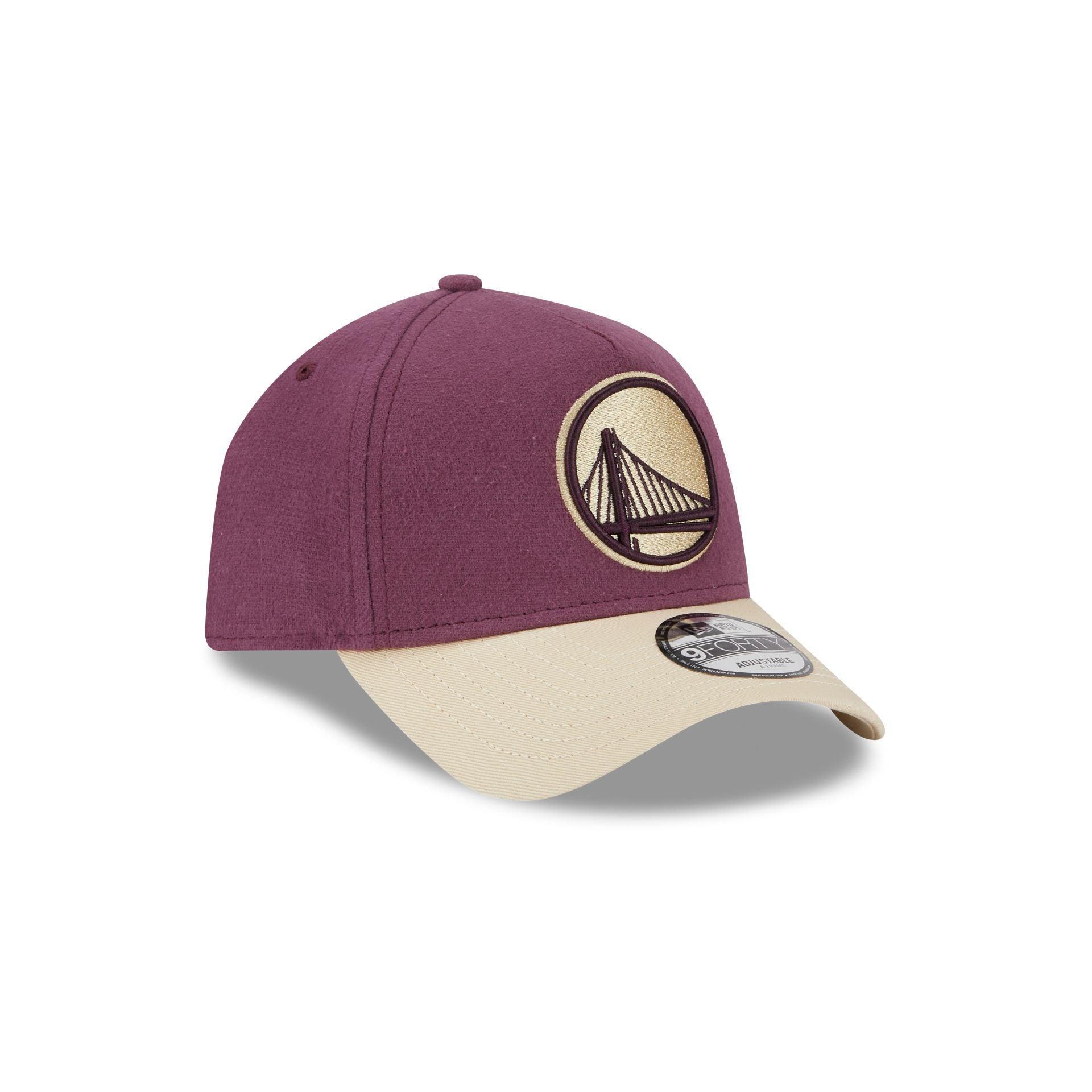 Golden State Warriors Moleskin Crown Maroon 9FORTY A-Frame Snapback Hat Male Product Image