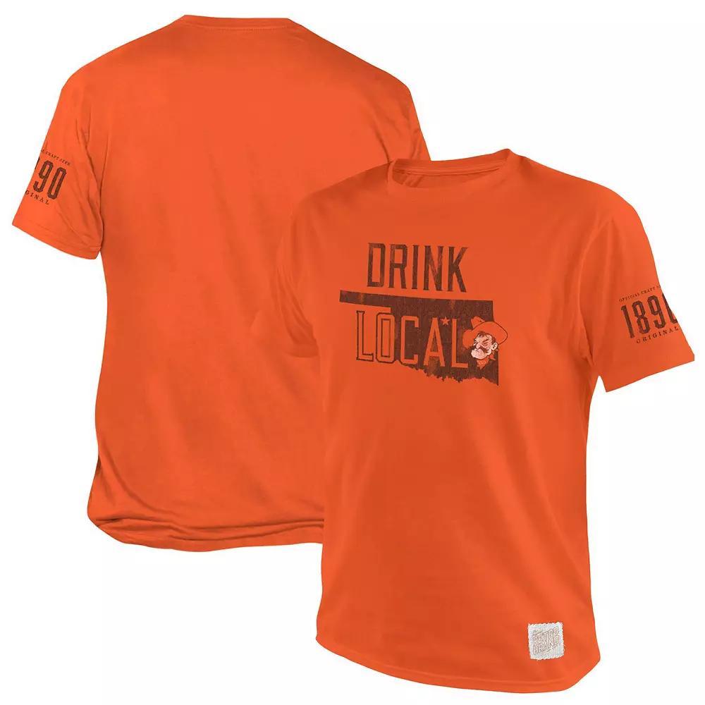 Men's Original Retro Brand Orange Oklahoma State Cowboys 1890 Original Drink Local T-Shirt, Size: Large Product Image