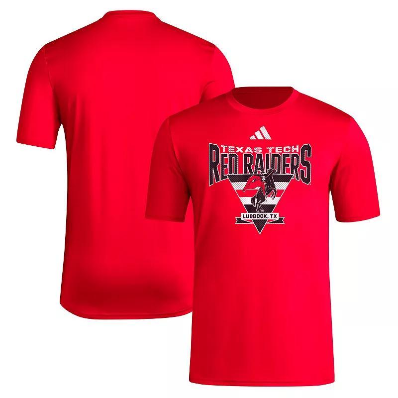 Men's adidas Black Texas Tech Red Raiders Locker Football Pre-Game AEROREADY T-Shirt, Size: 2XL Product Image