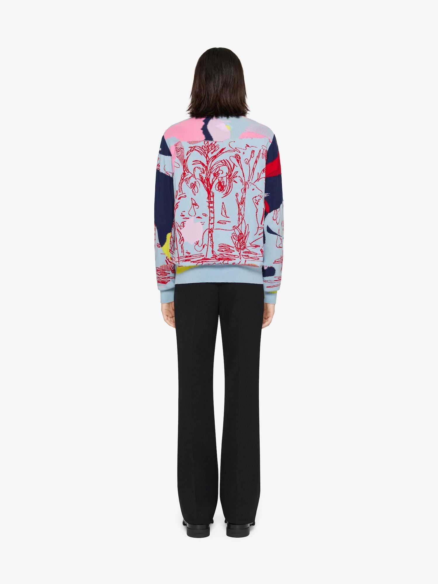 Sweater in cotton with multicolor jacquard Product Image