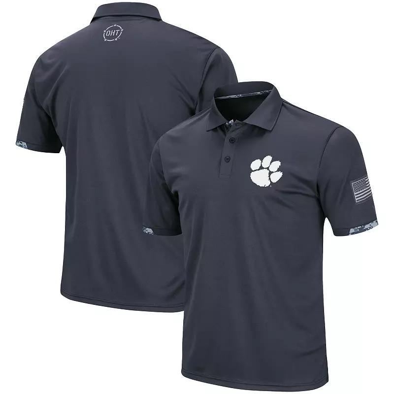 Men's Colosseum Charcoal Nebraska Huskers Big & Tall OHT Military Appreciation Digital Camo Polo, Size: 5XB Product Image