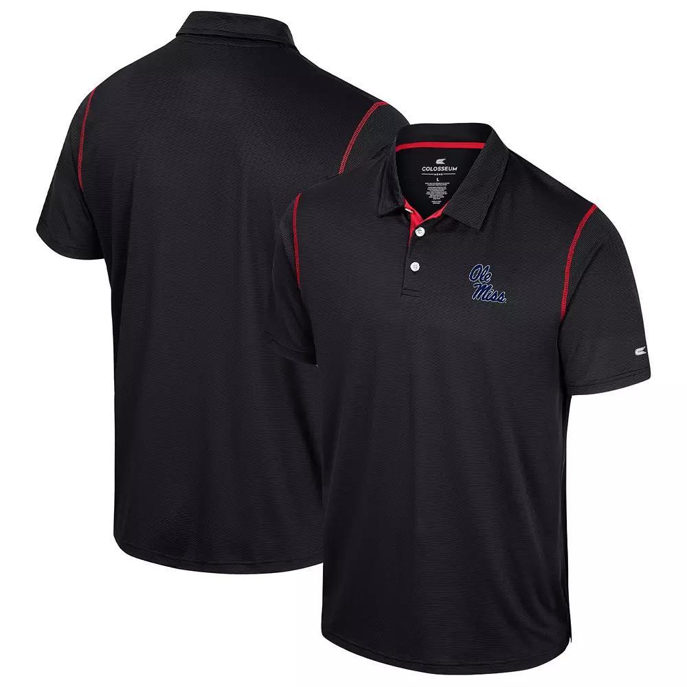 Men's Colosseum Black Ole Miss Rebels Cameron Polo, Size: Large Product Image