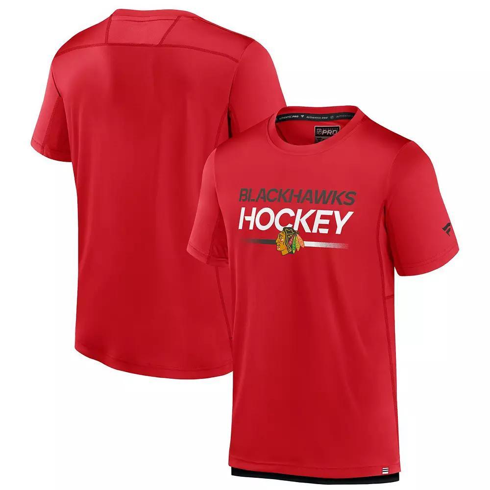 Men's Fanatics Branded  Red Chicago Blackhawks Authentic Pro Tech T-Shirt, Size: Small Product Image