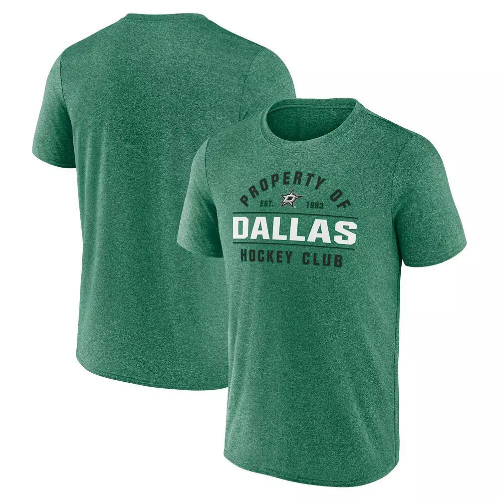 Men's Fanatics Heather Kelly Green Dallas Stars Property Of T-Shirt, Size: 3XL, Str Grey Product Image