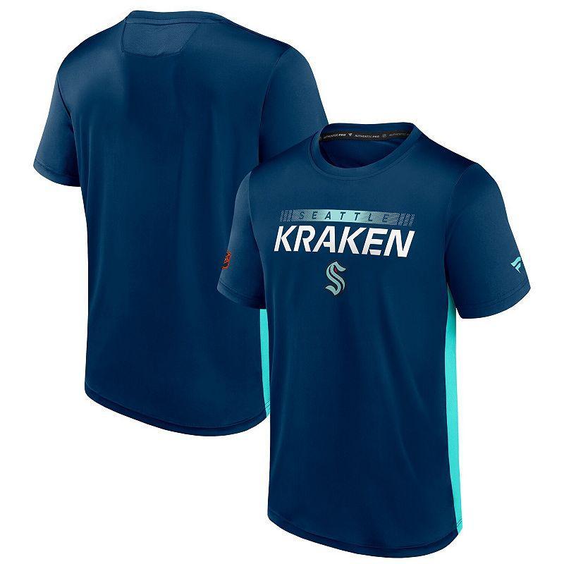 Men's Fanatics Branded Navy/Red Washington Capitals Authentic Pro Rink Tech T-Shirt, Size: Small, Blue Product Image