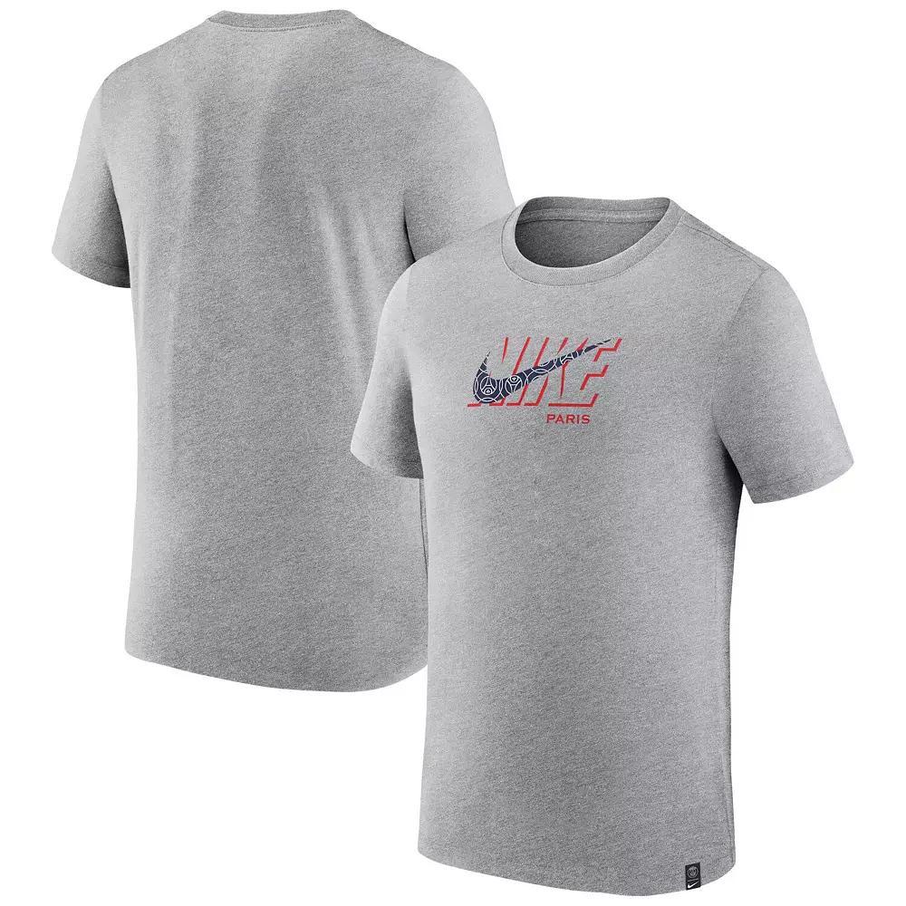 Men's Nike Black Paris Saint-Germain Swoosh Club T-Shirt, Size: Large, Psg Grey Product Image