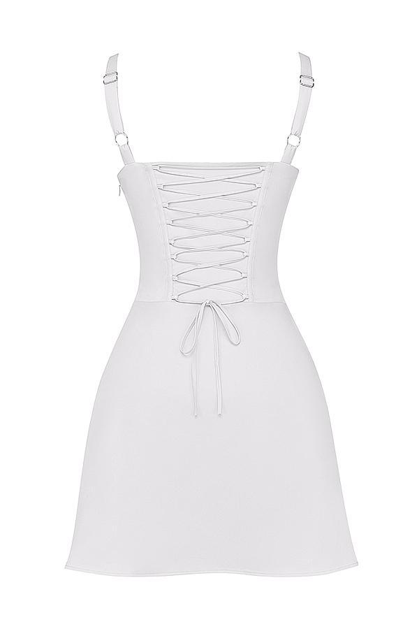 Carlotta White Corset Mini Dress Product Image
