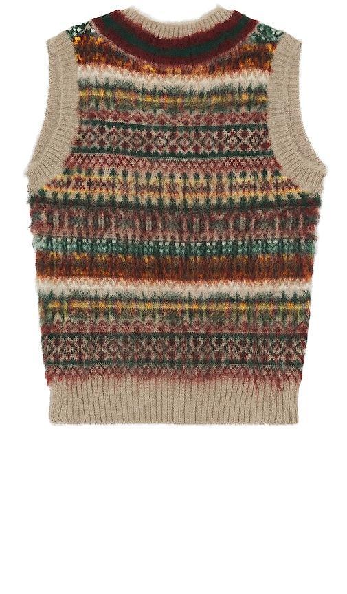 Beams Plus Beams Plus  Gim Cricket Fair Isle Vest British Wool 5g in Brown Product Image