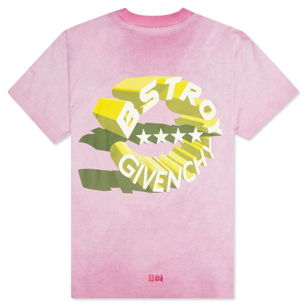 Oversized Printed Jersey T-Shirt - Bright Pink Male Product Image