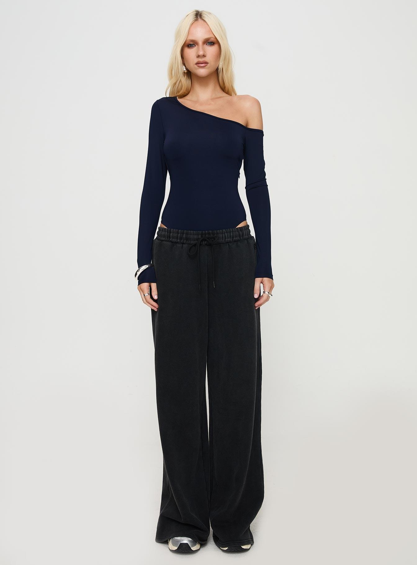 Caylum One Shoulder Bodysuit Navy Product Image