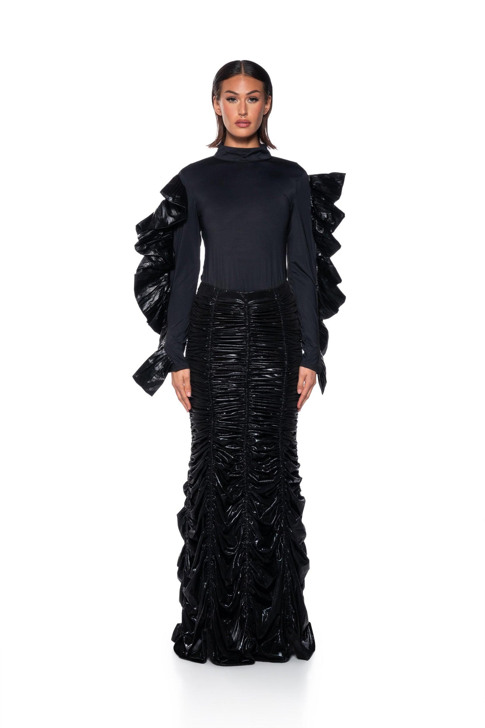 LOST IN TRANSLATION LONG SLEEVE STRETCH MOCK NECK TOP Product Image