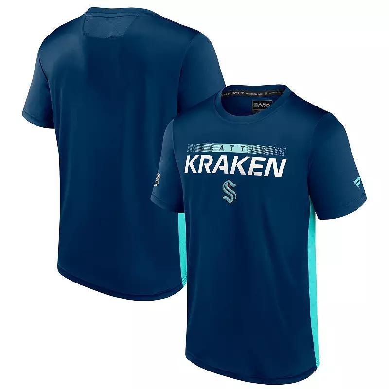 Men's Fanatics Branded Navy/Red Washington Capitals Authentic Pro Rink Tech T-Shirt, Size: Small, Blue Product Image