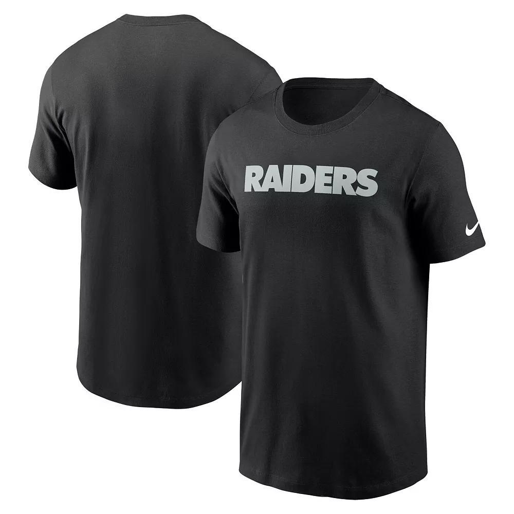 Men's Nike Black Las Vegas Raiders Primetime Wordmark Essential T-Shirt, Size: Large, Lvr Black Product Image
