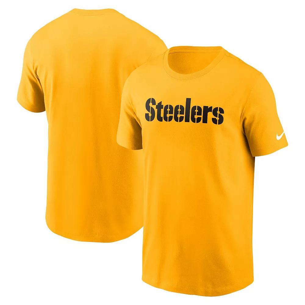 Men's Nike Gold Pittsburgh Steelers Primetime Wordmark Essential T-Shirt, Size: Medium Product Image