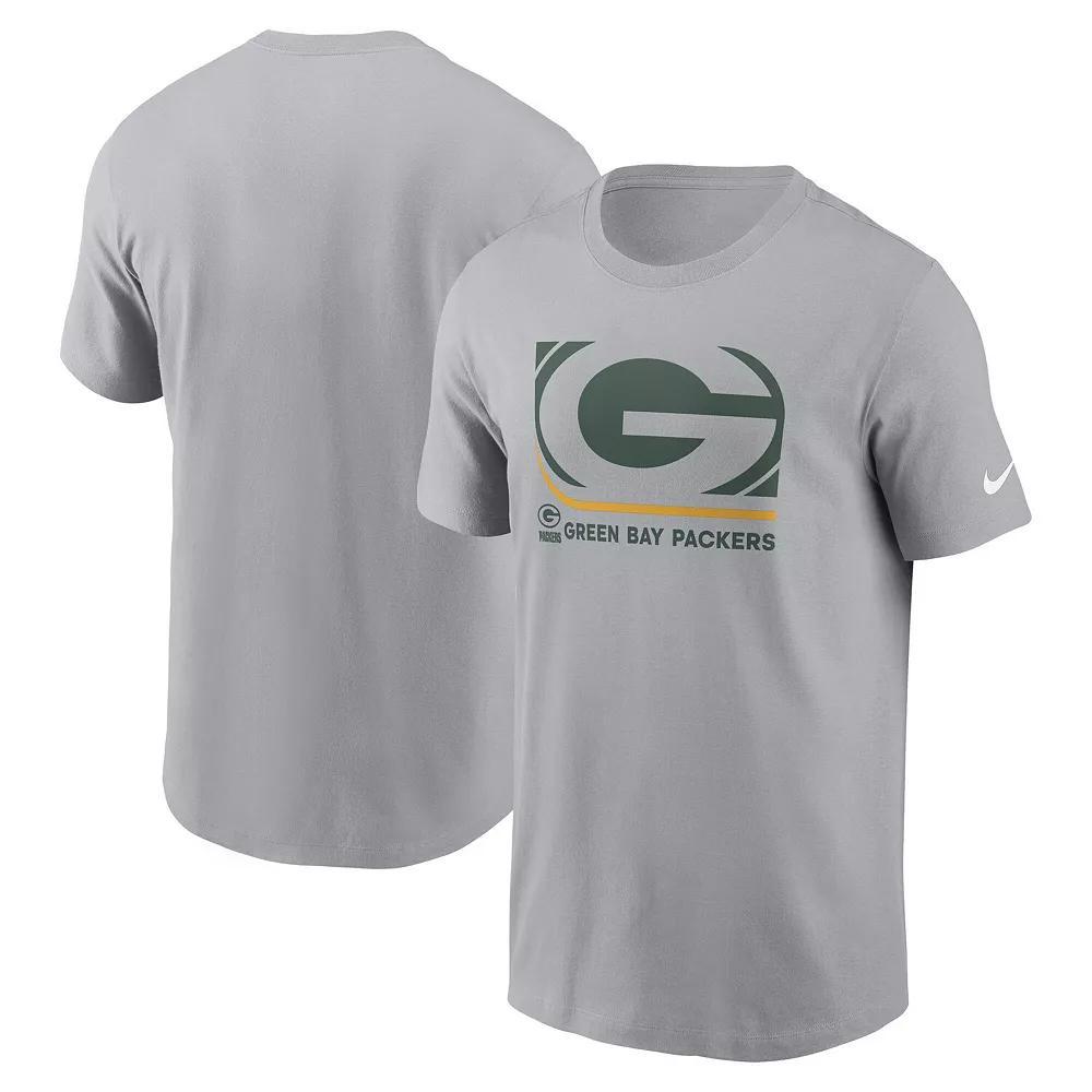 Men's Nike  Gray Green Bay Packers Lockup Essential T-Shirt, Size: XL, Grey Product Image