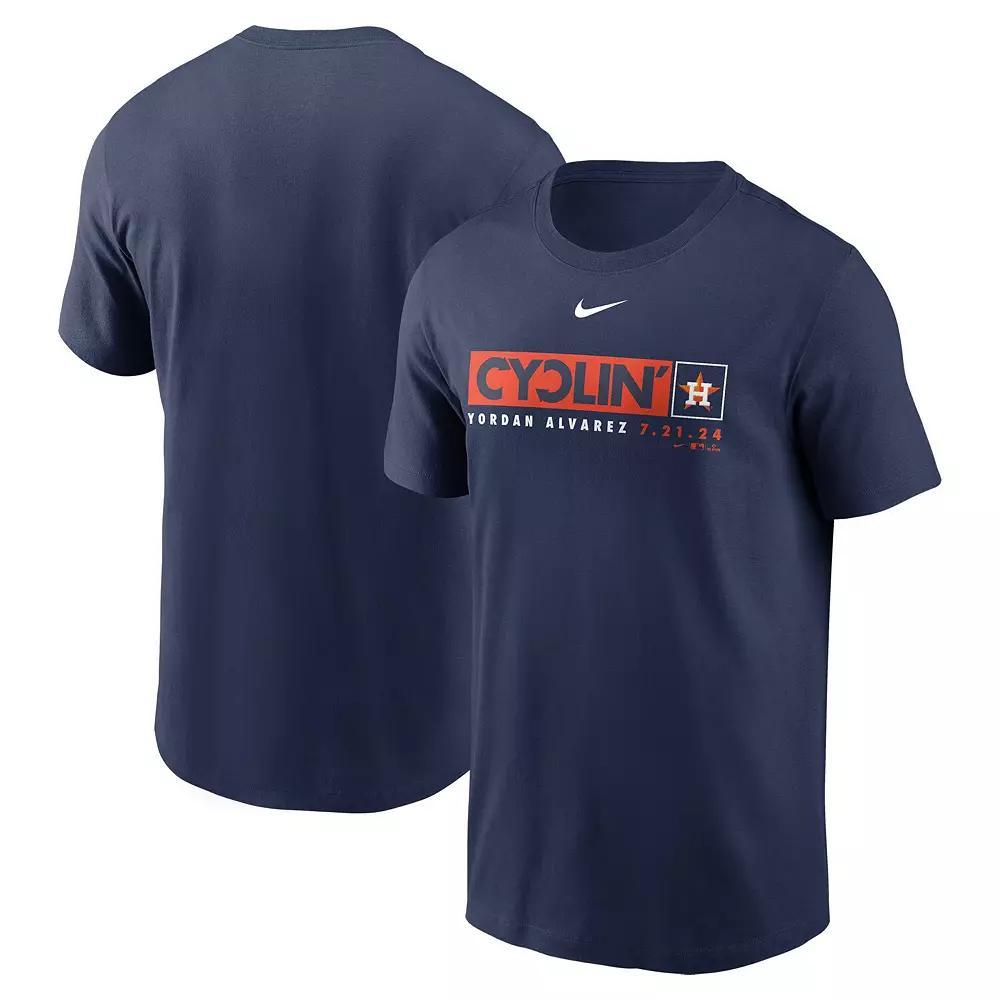 Men's Nike Yordan Alvarez Navy Houston Astros Hit For The Cycle T-Shirt, Size: Small, Blue Product Image
