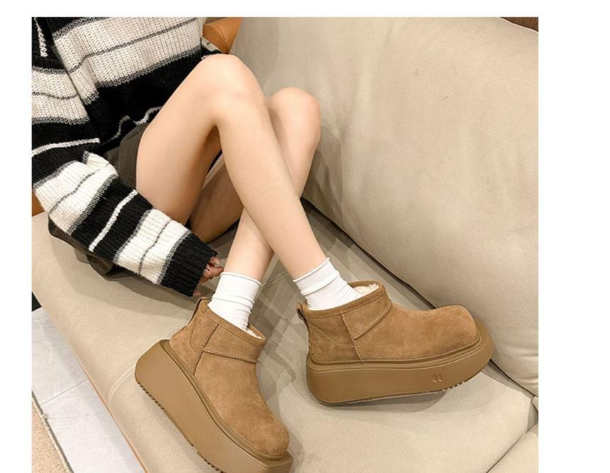 Fleece-Lined Platform Short Snow Boots Product Image