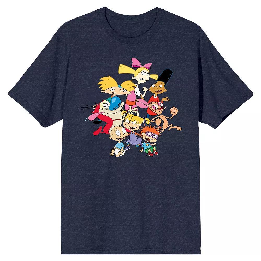Men's Nick 90s Characters Tee, Size: Medium, Blue Product Image