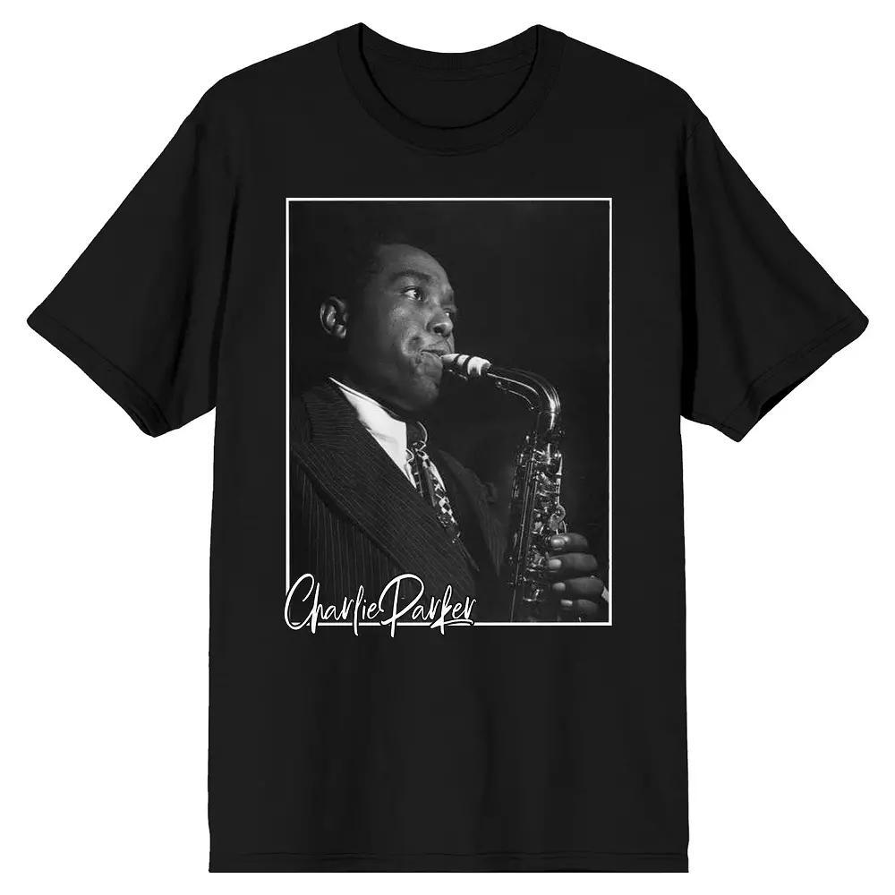 Men's Charlie Parker Playing Graphic Tee, Size: XL, Black Product Image