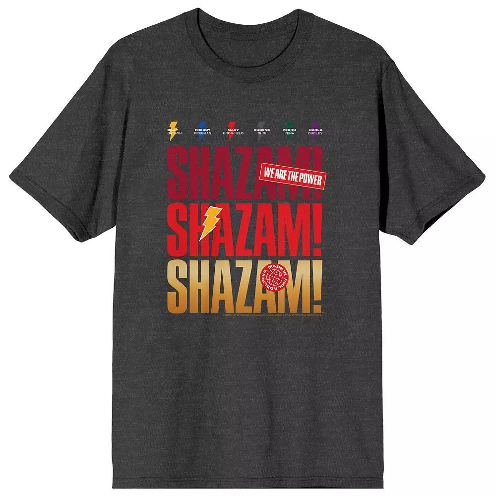 Men's Shazam 2 Fury Of The Gods We Are The Power Tee, Size: XXL, Gray Product Image