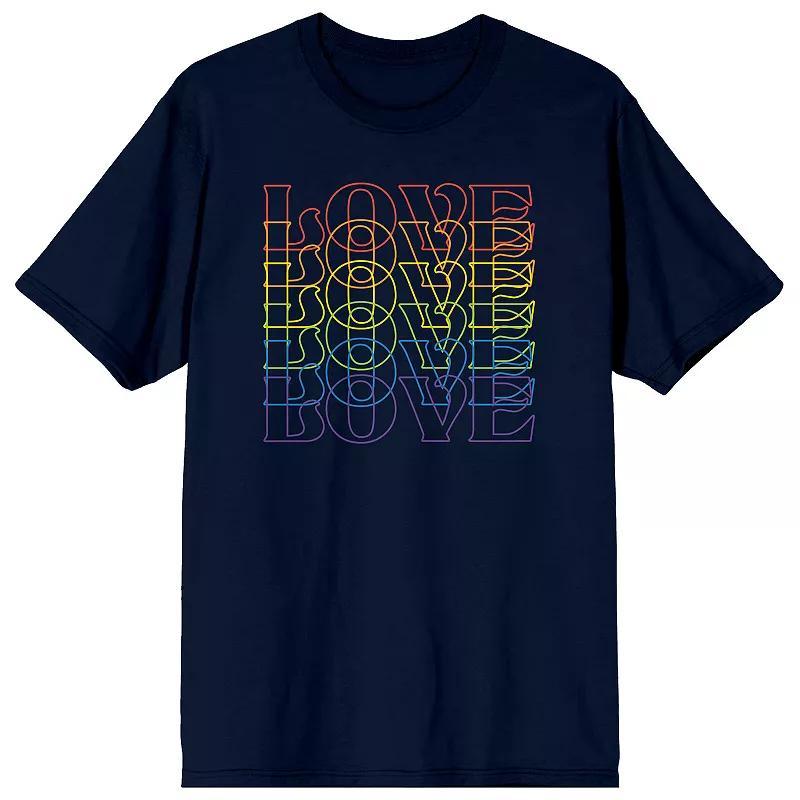 Men's Pride Love Repeated Tee, Size: Large, Blue Product Image