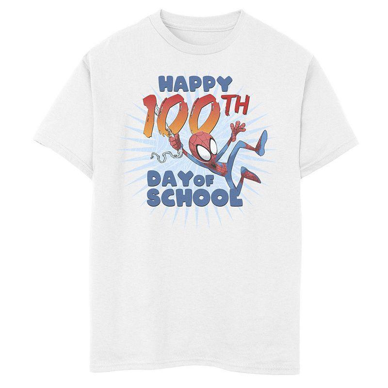Boys 8-20 Marvel Spider-Man 100th Day Of School Text Graphic Tee, Boy's, Size: XS, Athletic Grey Product Image