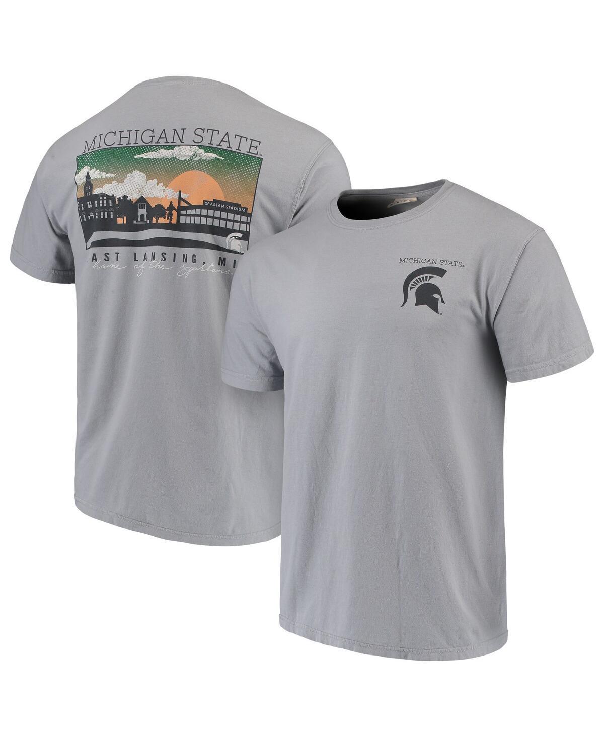 Men's Gray Michigan State Spartans Comfort Colors Campus Scenery T-Shirt, Size: 3XL, Grey Product Image