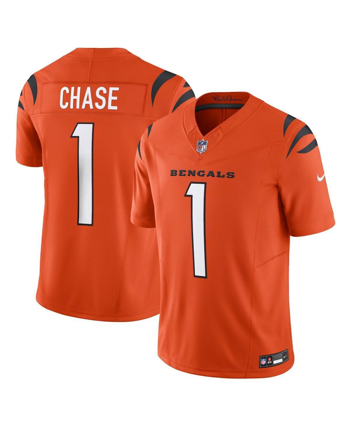 Men's Nike Ja'Marr Chase Orange Cincinnati Bengals Vapor F.U.S.E. Limited Alternate 1 Jersey, Size: Small Product Image