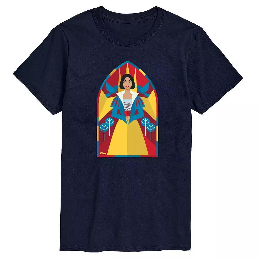 Disneys Snow White Big & Tall Stained Glass Graphic Tee, Mens Blue Product Image